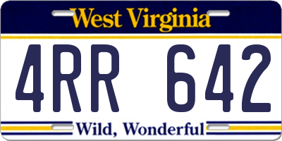 WV license plate 4RR642