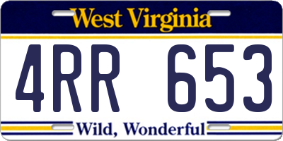 WV license plate 4RR653