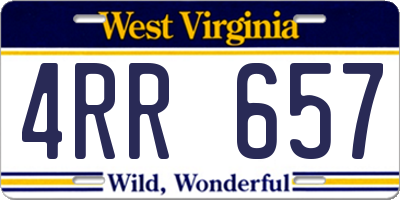 WV license plate 4RR657