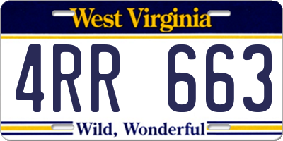 WV license plate 4RR663