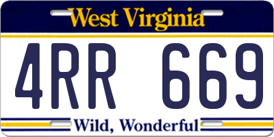 WV license plate 4RR669