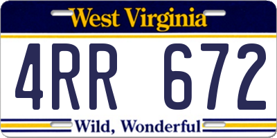 WV license plate 4RR672