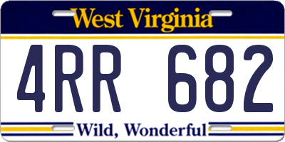 WV license plate 4RR682