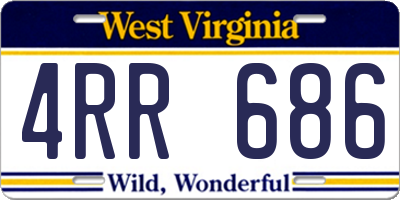 WV license plate 4RR686