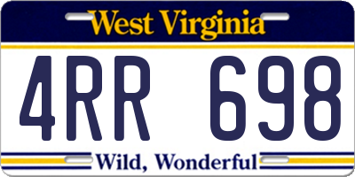 WV license plate 4RR698