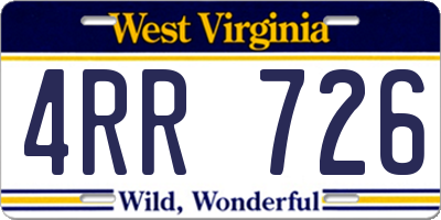 WV license plate 4RR726