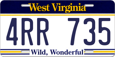 WV license plate 4RR735