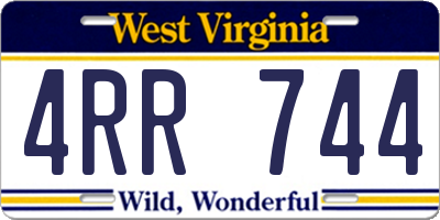 WV license plate 4RR744
