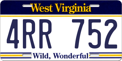 WV license plate 4RR752