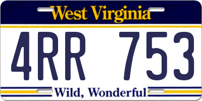 WV license plate 4RR753