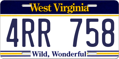 WV license plate 4RR758