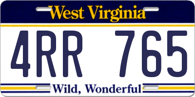 WV license plate 4RR765