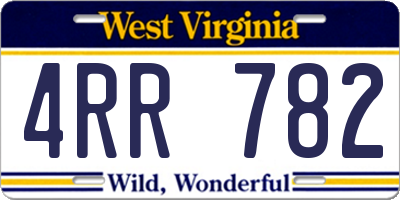WV license plate 4RR782