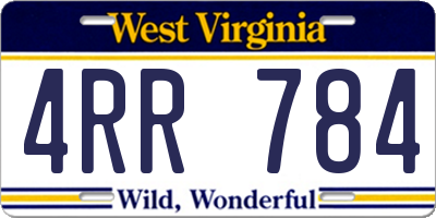 WV license plate 4RR784