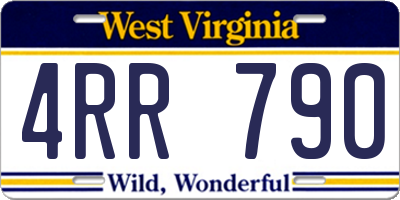 WV license plate 4RR790