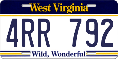 WV license plate 4RR792