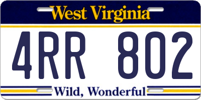WV license plate 4RR802
