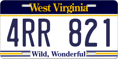 WV license plate 4RR821