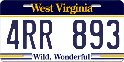 WV license plate 4RR893