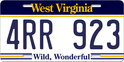 WV license plate 4RR923