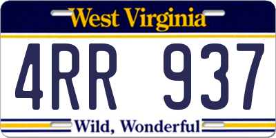 WV license plate 4RR937