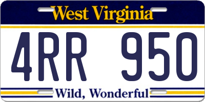 WV license plate 4RR950