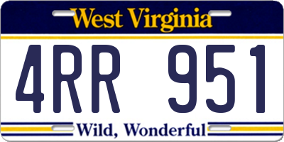 WV license plate 4RR951