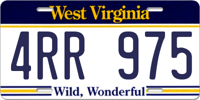 WV license plate 4RR975