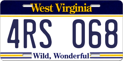 WV license plate 4RS068