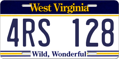 WV license plate 4RS128