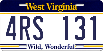 WV license plate 4RS131