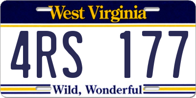 WV license plate 4RS177