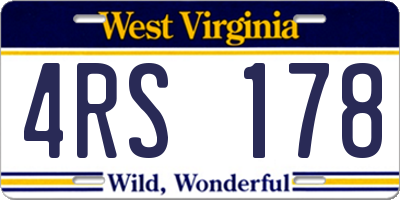 WV license plate 4RS178