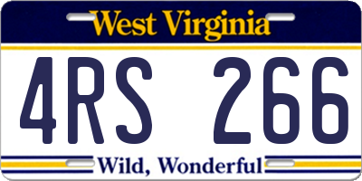 WV license plate 4RS266