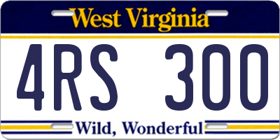 WV license plate 4RS300
