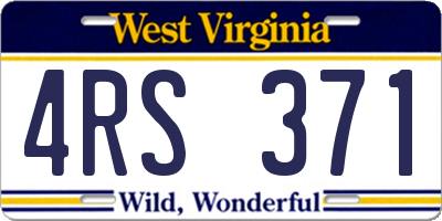 WV license plate 4RS371