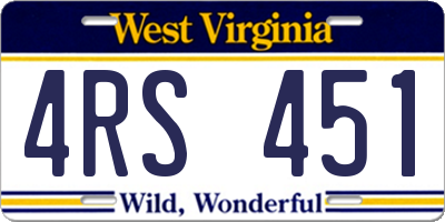 WV license plate 4RS451