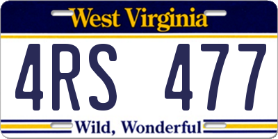 WV license plate 4RS477