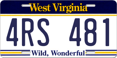 WV license plate 4RS481