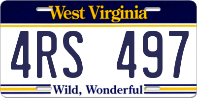 WV license plate 4RS497