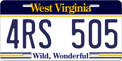 WV license plate 4RS505
