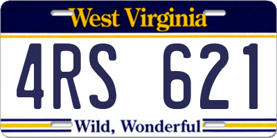 WV license plate 4RS621