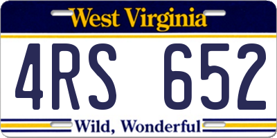 WV license plate 4RS652