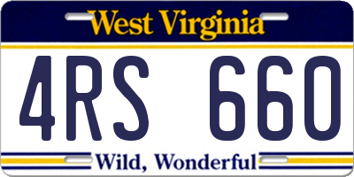 WV license plate 4RS660