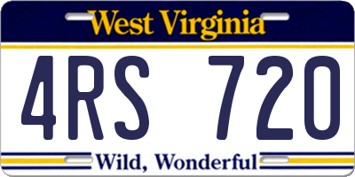 WV license plate 4RS720