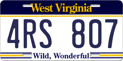 WV license plate 4RS807