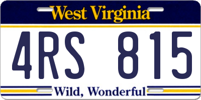 WV license plate 4RS815