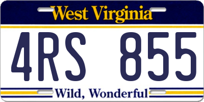 WV license plate 4RS855