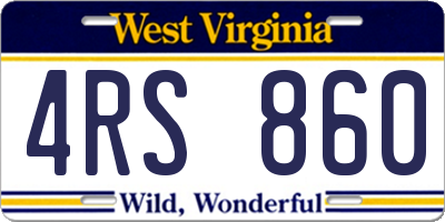 WV license plate 4RS860