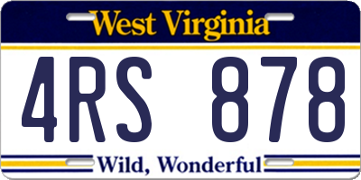 WV license plate 4RS878